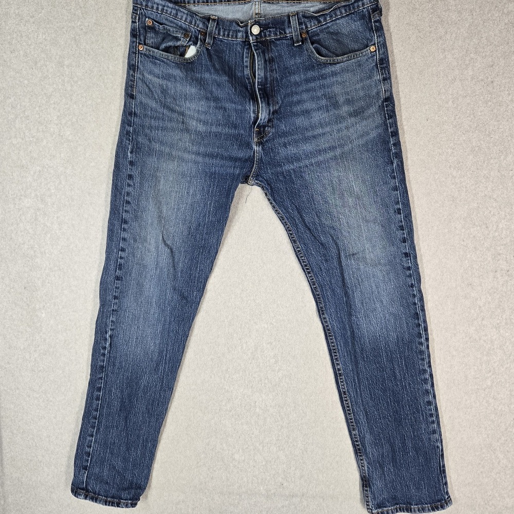 Levi's 505 Men Jeans 38X32 Blue Denim Grunge 31" Inseam Straight